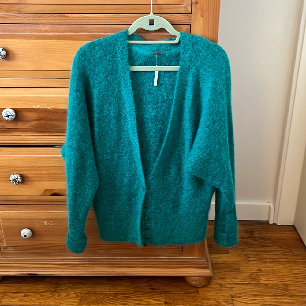 Turquoise Free People Sweater